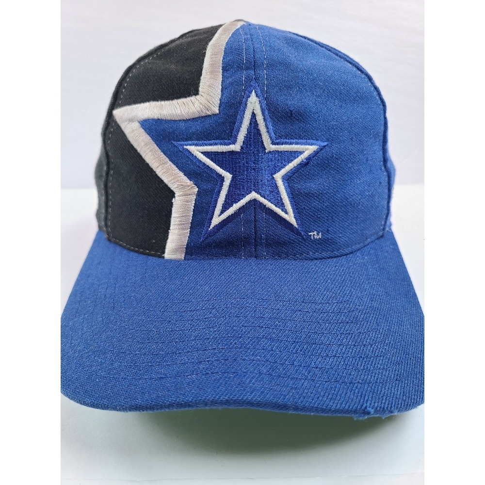 Vintage Dallas Cowboys Apex One NFL Pro Line Snapback Hat Blue‎ Black Star Logo